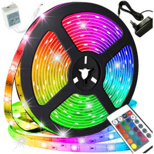 Afbeelding van Waterdichte LED Strip 5 meter RGB Kleuren met Afstandsbediening - IP44 Waterdicht - 300 LED's - fc2e