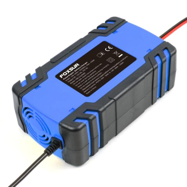 Afbeelding van FOXSUR - Acculader - Druppellader - voor 12v & 24v! - Geschikt voor Motor Auto Scooter Vrachtwagen Boot