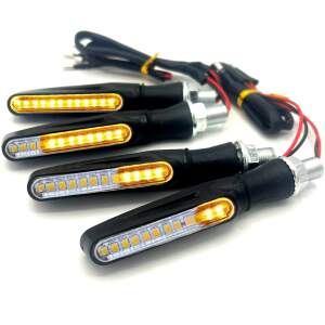 Afbeelding van HSXL - 4 stuks LED Motor Richtingaanwijzers Dynamisch - Motorknipperlichten - Universeel - Buigbaar -