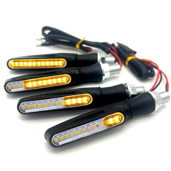 Afbeelding van HSXL - 2 stuks LED Motor Richtingaanwijzers Dynamisch - Motorknipperlichten - Universeel - Buigbaar -
