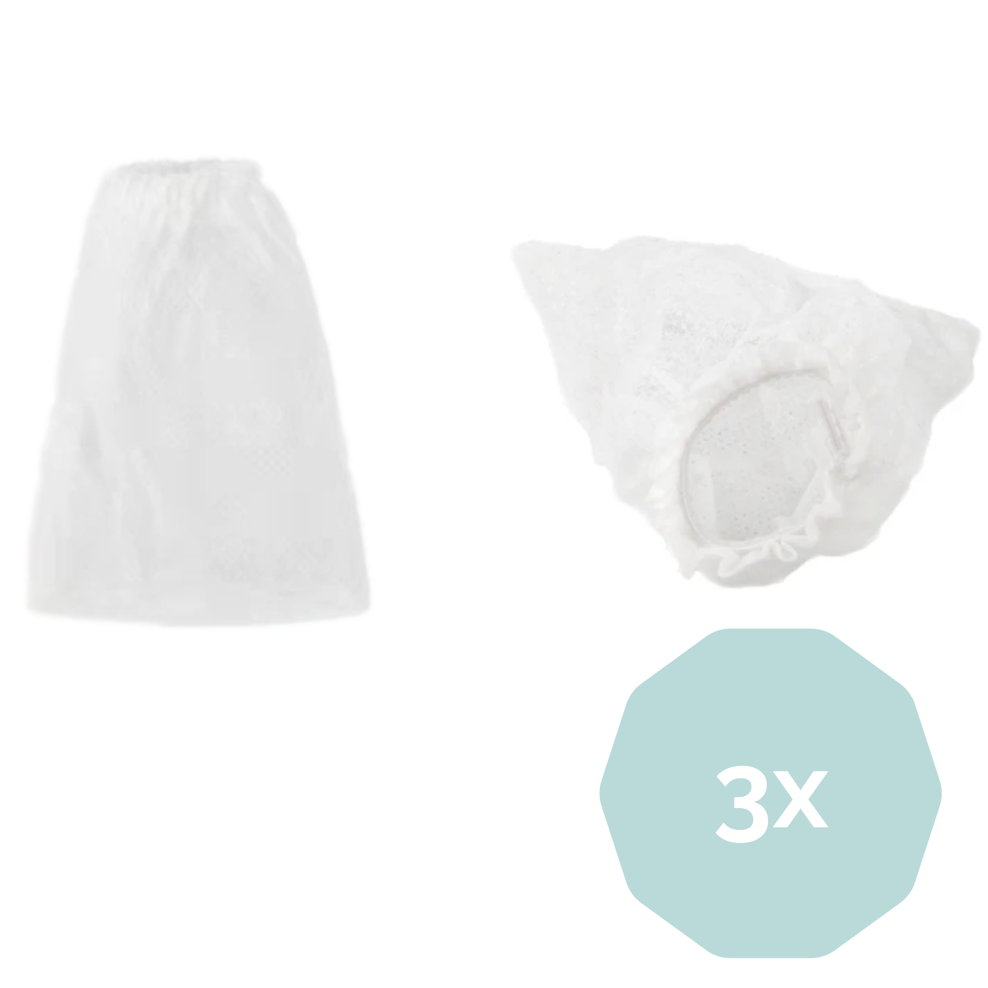 Afbeelding van Filterzakjes voor HomeShopXL Aquarium Stofzuiger - 3 Stuks - Vervangings Herbruikbare Filterzakjes - Wit -