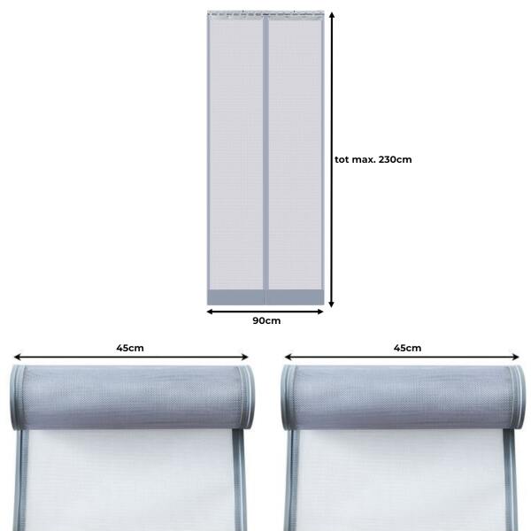 Afbeelding van HSXL - Vliegengordijn voor Deur - Hordeuren - 90x230 cm - Hoge Kwaliteit - 2 Laags Rubberen Lamellenhor -