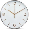 Afbeelding van Family Pound - 25cm Wandklok met stil Uurwerk - Wit /Rose Goud - HSM004 - Analoog - Klok - Moderne Stille