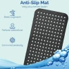 Afbeelding van HSXL - Antislipmat - 88x40CM - Incl. Netspons - Antislip Douchemat / Badmat Zwart met Zuignappen – Mat voor