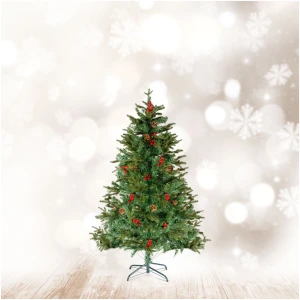 Afbeelding van Kunstkerstboom - 120 cm - PE / PVC - met rode bessen 1 Stuks [56481A] - 01 56481A web