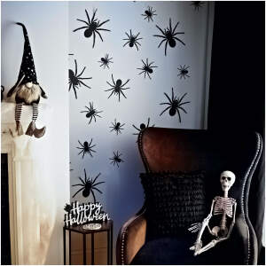 Afbeelding van Halloween decoratie - spinnenset - zelfklevend - zwart - 30 stuks / pak 1 Stuks [56587A] - 01 56587A web
