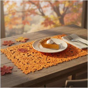 Afbeelding van Herfstdecoratie - placemat - vilt, oranje - 44,5 x 28,5 cm 1 Stuks [59011A] - 01 59011A web