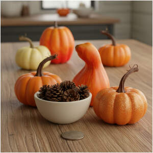 Afbeelding van Herfstdecoratie - pompoen - 6 soorten - kunststof 1 Stuks [59013] - 01 59013 web