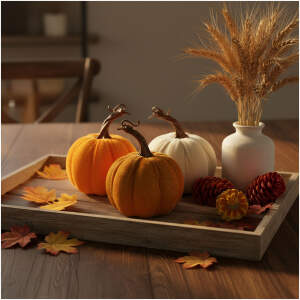 Afbeelding van Herfstdecoratie - pompoen - 3 soorten - 11 x 13 cm 1 Stuks [59030] - 01 59030 web