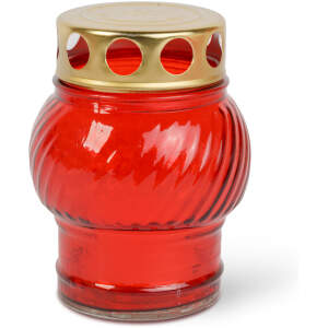 Afbeelding van Glazen waxinelichthouder met metalen dop, Glaskleur: rood, Dopkleur: goud - 10 cm 10 Stuks [TW1011] - 01