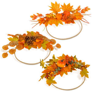 Afbeelding van Herfstdecoratie – Krans / Deurhanger – 24 cm – 3 soorten 1 Stuks [59041] - 02 59041 web