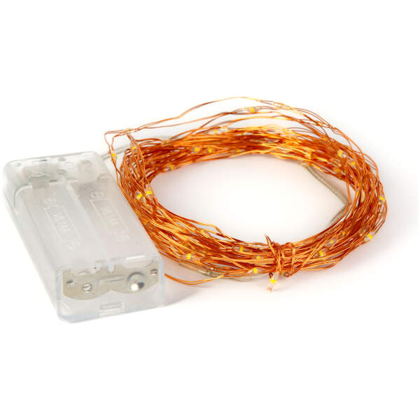 Afbeelding van Lichtsnoer – warm wit – 100 x microLED – 10 m – 2 x AA 1 Stuks [59765] - 02 59765 web