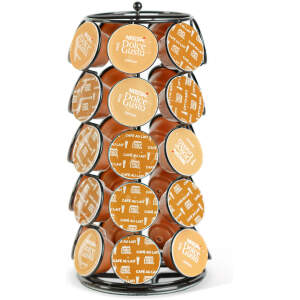 Afbeelding van Metalen koffiecapsulehouder – voor 35 Dolce Gusto-capsules – 165 x 165 x 320 mm – zwart 1 Stuks