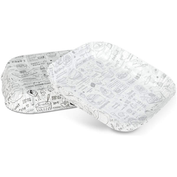 Afbeelding van Bakpapier voor de airfryer - voor olievrij koken - met patroon, vierkant - 23 cm - 50 stuks / pak 1 Stuks
