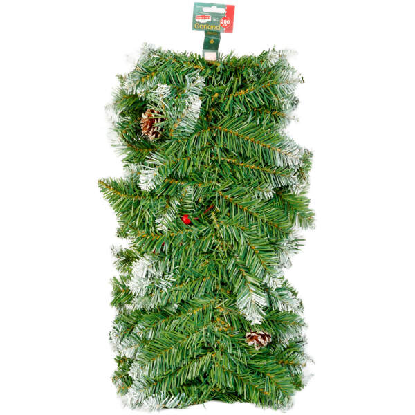 Afbeelding van Dennenkrans - groen, besneeuwd - 200 cm - PVC 1 Stuks [56453] - 03 56453 web