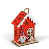 Afbeelding van Kerst LED decoratie - huis met kabouter - warm witte LED, rood - 7,5 x 5 x 10 cm - 2 soorten 1 Stuks [59746]