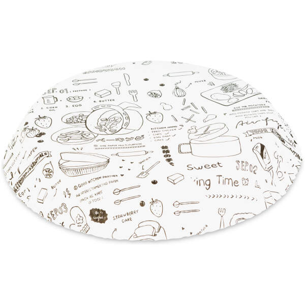 Afbeelding van Bakpapier voor de airfryer - voor olievrij koken - met patroon, rond - 23 cm - 50 stuks / pak 1 Stuks