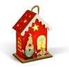 Afbeelding van Kerst LED decoratie - huis met kabouter - warm witte LED, rood - 7,5 x 5 x 10 cm - 2 soorten 1 Stuks [59746]