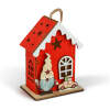 Afbeelding van Kerst LED decoratie - huis met kabouter - warm witte LED, rood - 7,5 x 5 x 10 cm - 2 soorten 1 Stuks [59746]