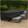 Afbeelding van Tuinset Beschermhoes Waterdicht met Trekkoord - Premium - 242 x 160 x 100 - Zwart - hoes Tuinmeubel -