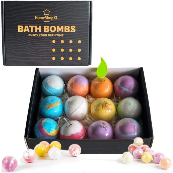 Afbeelding van 12x Bruisballen Bad + Badbom Opener Cadeauset (Badbommen/Bath Bombs) – 12 Stuks – Badballen Handgemaakt,