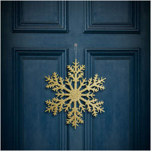 Afbeelding van Kerstdecoratie – sneeuwvlok – glinsterend goud – hangend – 31 cm 1 Stuks [59704A] - 01 59704A web