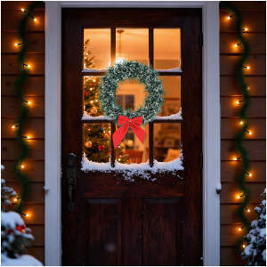Afbeelding van Kerstdeurkrans – met strik – 27 cm 1 Stuks [59711] - 01 59711 web