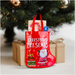 Afbeelding van Kerstcadeautas – laars – 33 cm – rood 1 Stuks [59713A] - 01 59713A web