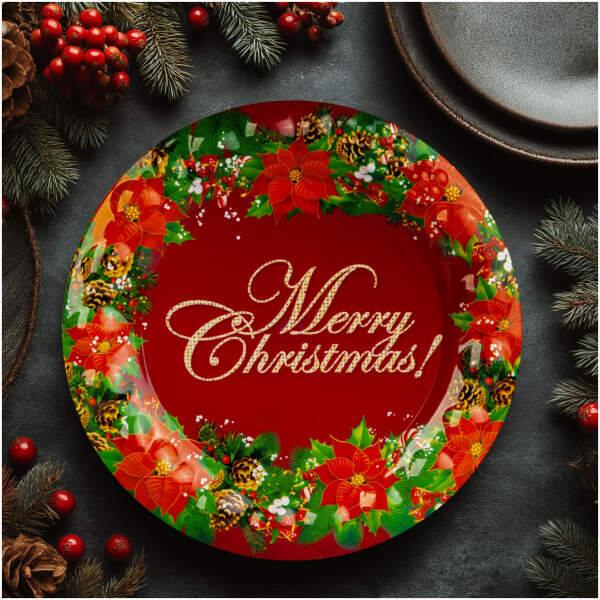 Afbeelding van Kerstschaal – kunststof – „Vrolijk Kerstfeest” – 37,5 cm 1 Stuks [59718A] - 01 59718A web