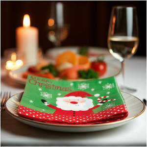 Afbeelding van Kerst papieren servetten - Kerstman - 33 x 33 cm - 16 stuks / pak 1 Stuks [59735] - 01 59735 web
