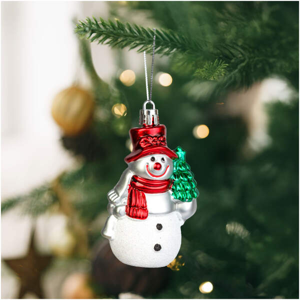 Afbeelding van Kerstversiering - sneeuwpop - hangend - kunststof - 9 x 5,5 cm 1 Stuks [59753] - 01 59753 web