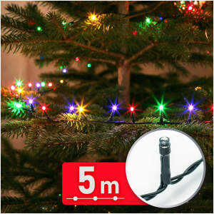 Afbeelding van Lichtsnoer – 5 m – veelkleurig – 100 LED – 220–240 V – 6 W – groene kabel 1 Stuks [59766] - 01
