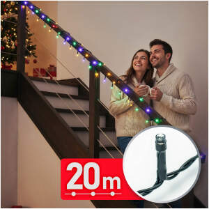 Afbeelding van Lichtsnoer – 20 m – veelkleurig – 400 LED – 220–240 V – 6 W – groene kabel 1 Stuks [59768] - 01