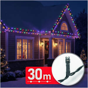 Afbeelding van Lichtsnoer – 30 m – veelkleurig – 600 LED – 220–240 V – 6 W – groene kabel 1 Stuks [59769] - 01