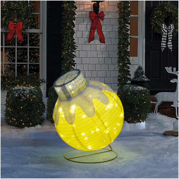 Afbeelding van Lichtdecoratie – bolvormig ornament – 60 LED – 60 x 83 cm – goud – 100–200 V AC 1 Stuks [59772A]