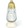 Afbeelding van Glazen kaarsenhouder - met metalen deksel - 26 cm - glaskleur: wit - antiek goud 6 Stuks [TW1019] - 01 TW1019