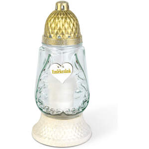 Afbeelding van Glazen kaarsenhouder - met metalen deksel - 26 cm - glaskleur: wit - antiek goud 6 Stuks [TW1019] - 01 TW1019