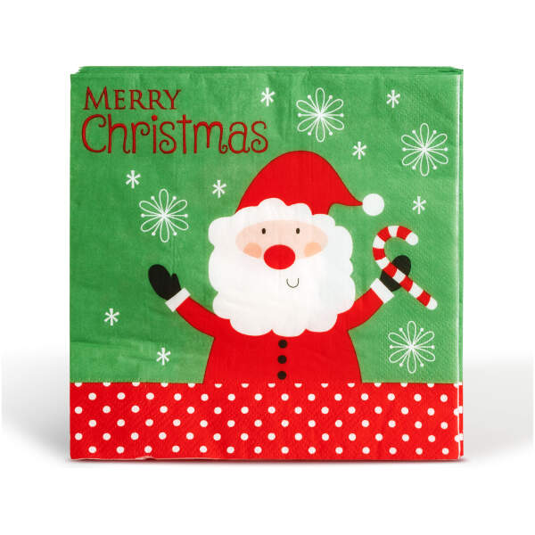 Afbeelding van Kerst papieren servetten - Kerstman - 33 x 33 cm - 16 stuks / pak 1 Stuks [59735] - 02 59735 web
