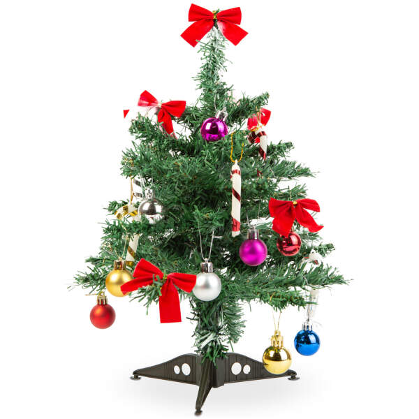 Afbeelding van Kunstkerstboomset - 40 cm kunstboom + 20 ornamenten - groen - kunststof 1 Stuks [59748] - 02 59748 web