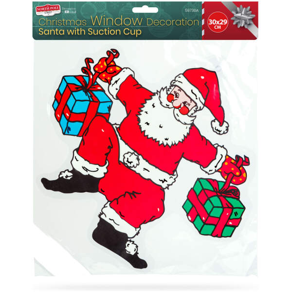 Afbeelding van Kerst raamdecoratie - Kerstman - met zuignap - 30 x 29 cm 1 Stuks [59736A] - 03 59736A web