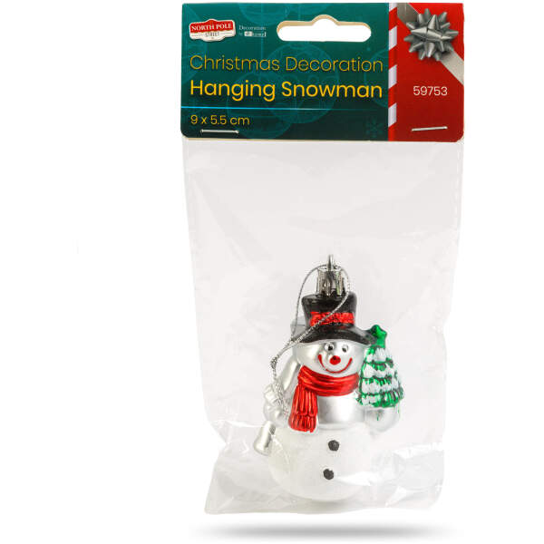 Afbeelding van Kerstversiering - sneeuwpop - hangend - kunststof - 9 x 5,5 cm 1 Stuks [59753] - 03 59753 web