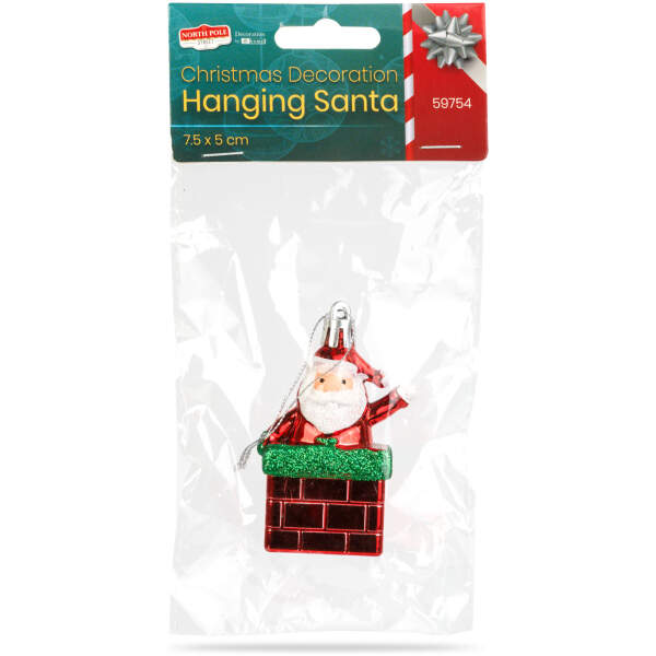 Afbeelding van Kerstversiering - Kerstman - hangend - kunststof - 7,5 x 5 cm 1 Stuks [59754] - 03 59754 web