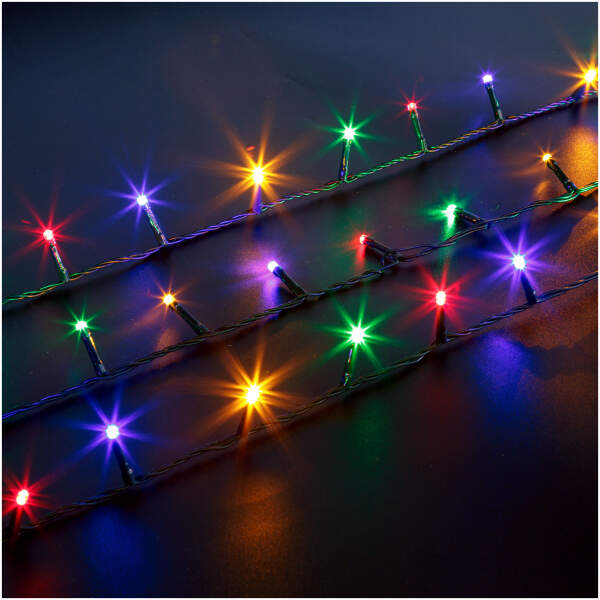 Afbeelding van Lichtsnoer – 10 m – veelkleurig – 200 LED – 220–240 V – 6 W – groene kabel 1 Stuks [59767] - 03