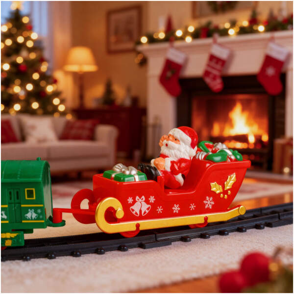 Afbeelding van Kersttrein - met licht - op batterijen - 3 sporen 1 Stuks [DA00350] - 03 DA00350 web