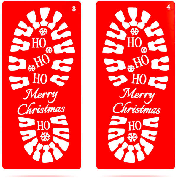 Afbeelding van Kerstdecoratie - voetafdruk sjabloonset - kunststof - 30,5 x 14 cm - 4 stuks / verpakking 1 Stuks [59741] -