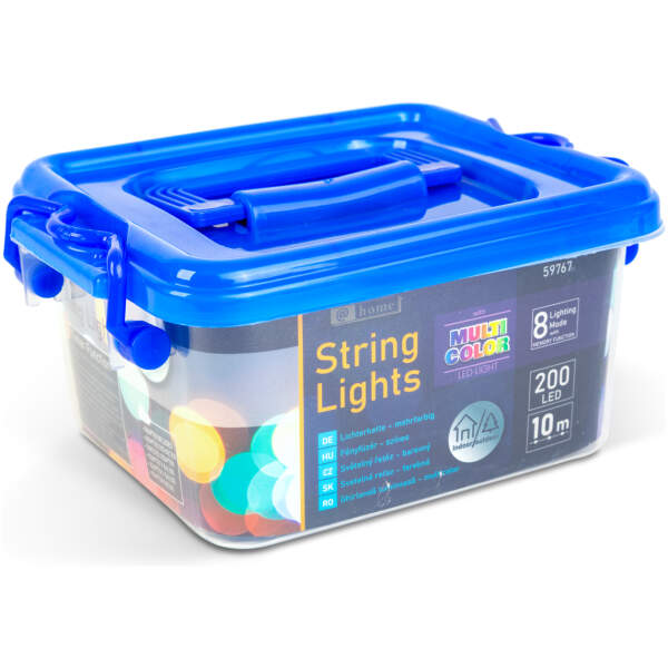 Afbeelding van Lichtsnoer – 10 m – veelkleurig – 200 LED – 220–240 V – 6 W – groene kabel 1 Stuks [59767] - 04