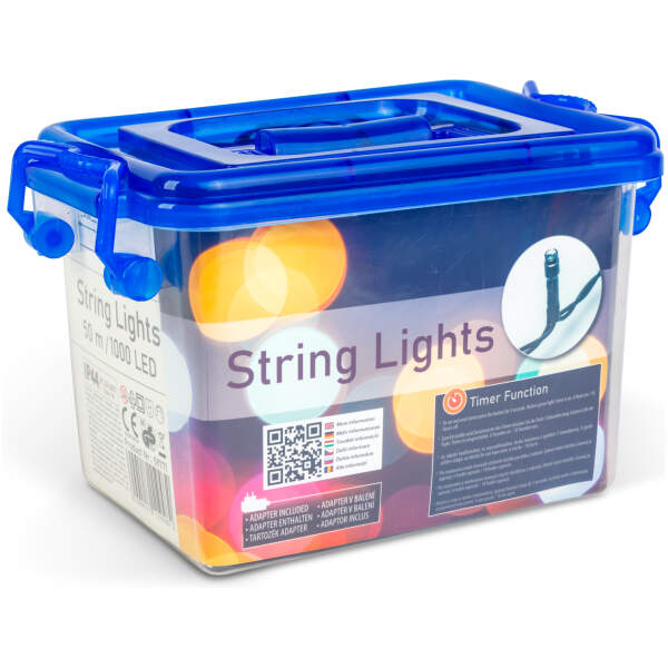 Afbeelding van Lichtsnoer - 50 m - multicolor - 1000 LED's - 220-240V - 9W - groene kabel 1 Stuks [59771] - 04 59771 web