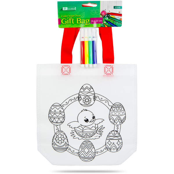 Afbeelding van Kleurbare cadeauzak – met 4 stiften – 24 x 22 cm – 4 ontwerpen 1 Stuks [57318E] - 05 57318E web