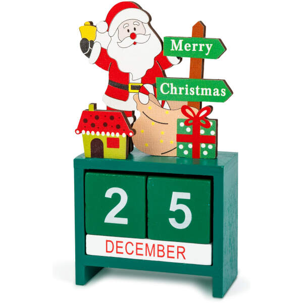 Afbeelding van Kerstkalender - MDF - 13,5 x 7 x 3,5 cm - 3 soorten 1 Stuks [59740] - 06 59740 web