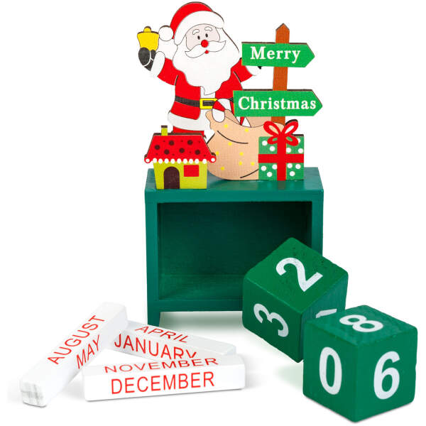 Afbeelding van Kerstkalender - MDF - 13,5 x 7 x 3,5 cm - 3 soorten 1 Stuks [59740] - 07 59740 web